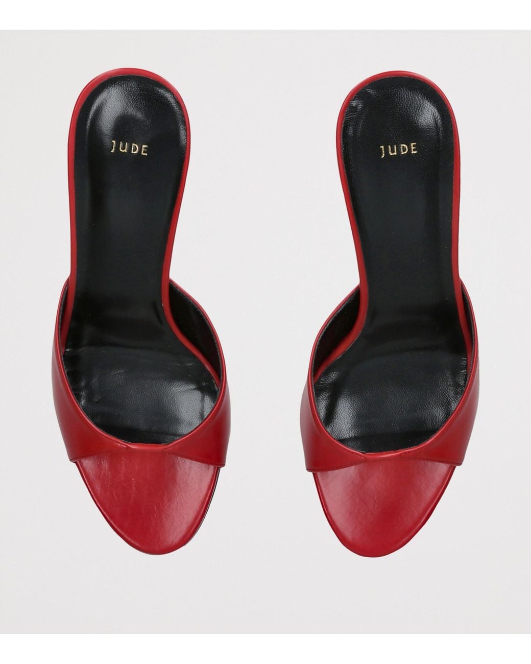 Jude Red Leather Haze Heeled Sandals 80