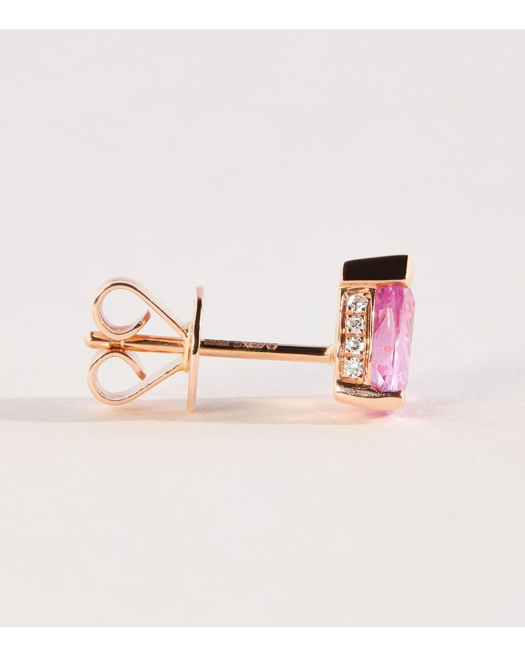 SHAY Pink Rose, Diamond And Sapphire Teardrop Halo Stud Earrings