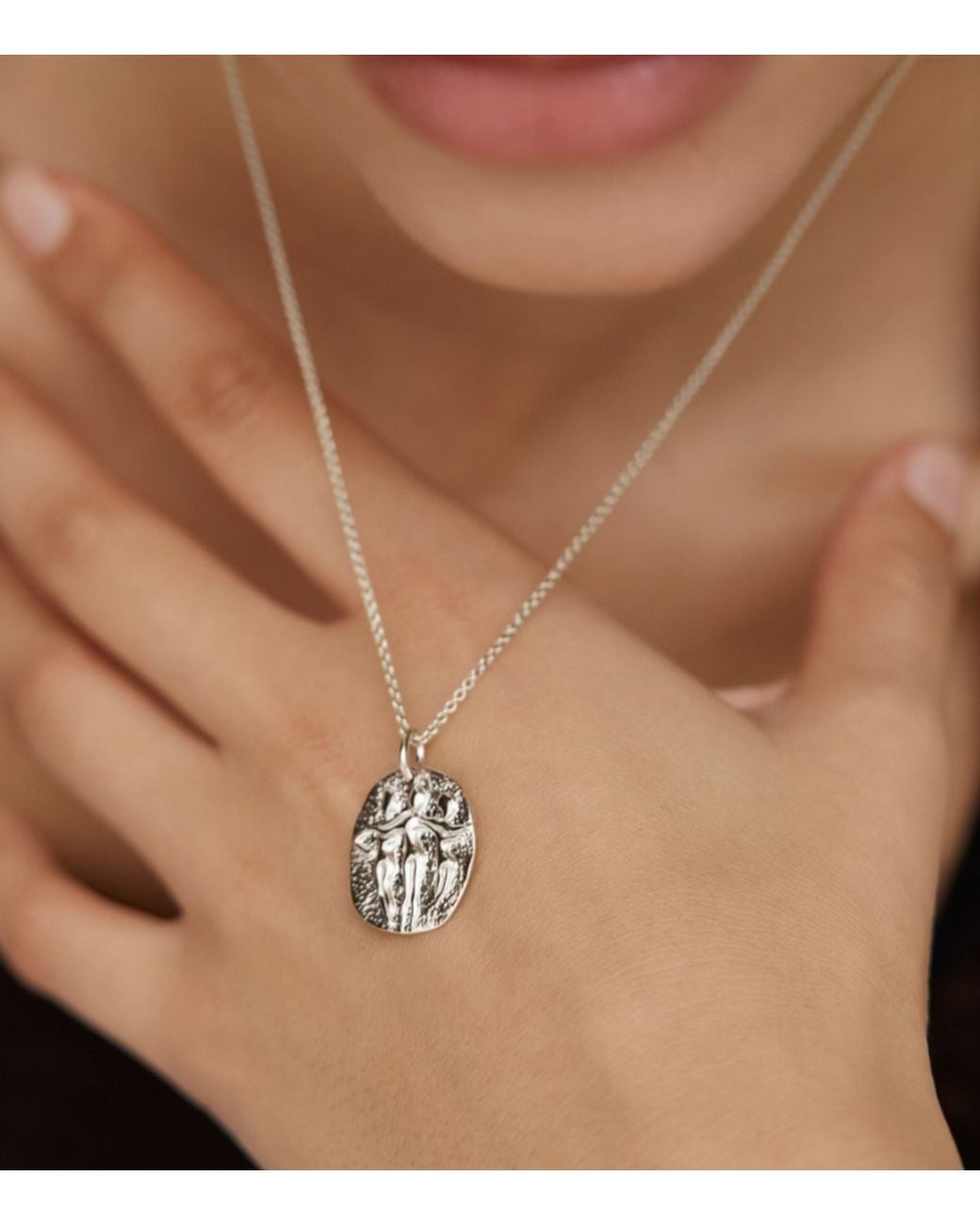 Monica Vinader Metallic Sterling Talisman Sisterhood Pendant
