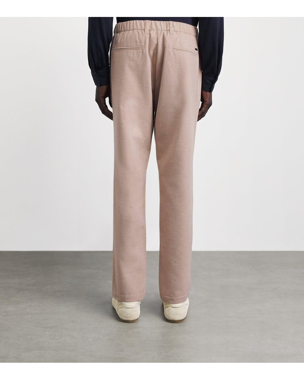 Herno Natural Flannel Pleated Trousers for men