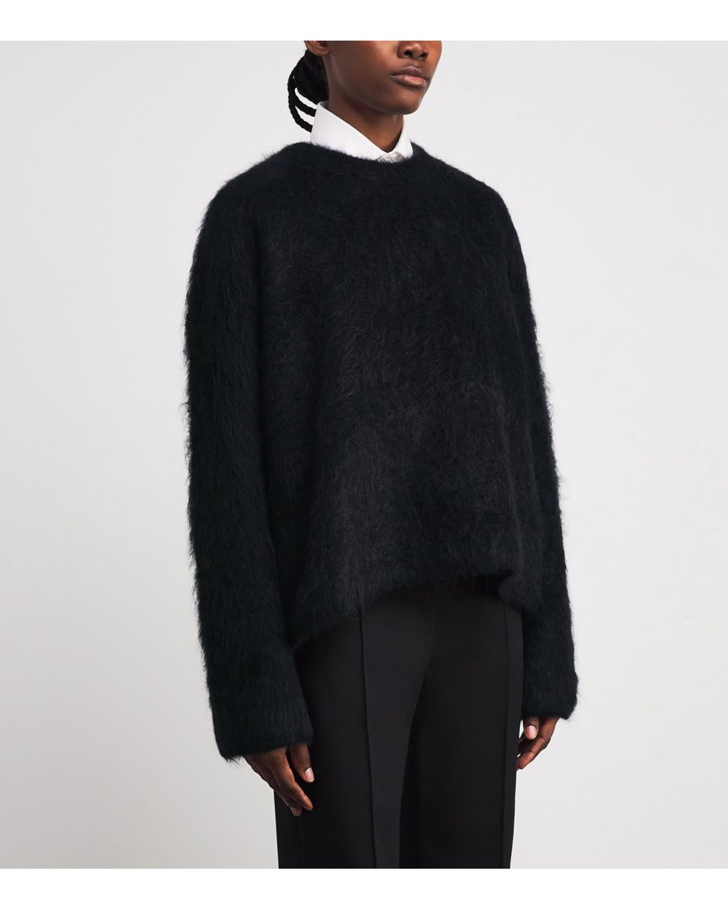 Totême Black Alpaca-Blend Boxy Sweater