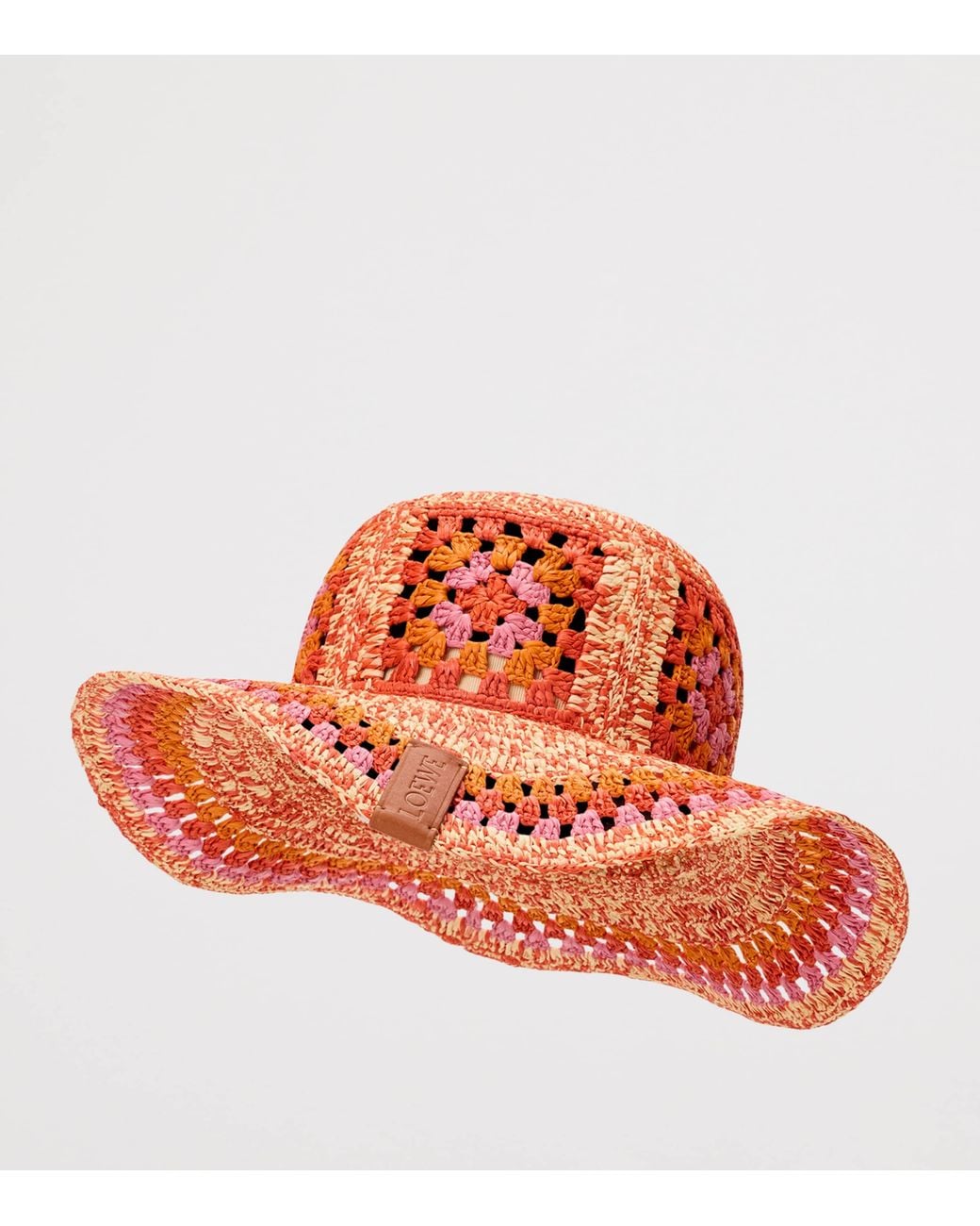 Loewe Red X Paula's Ibiza Raffia Crochet Hat