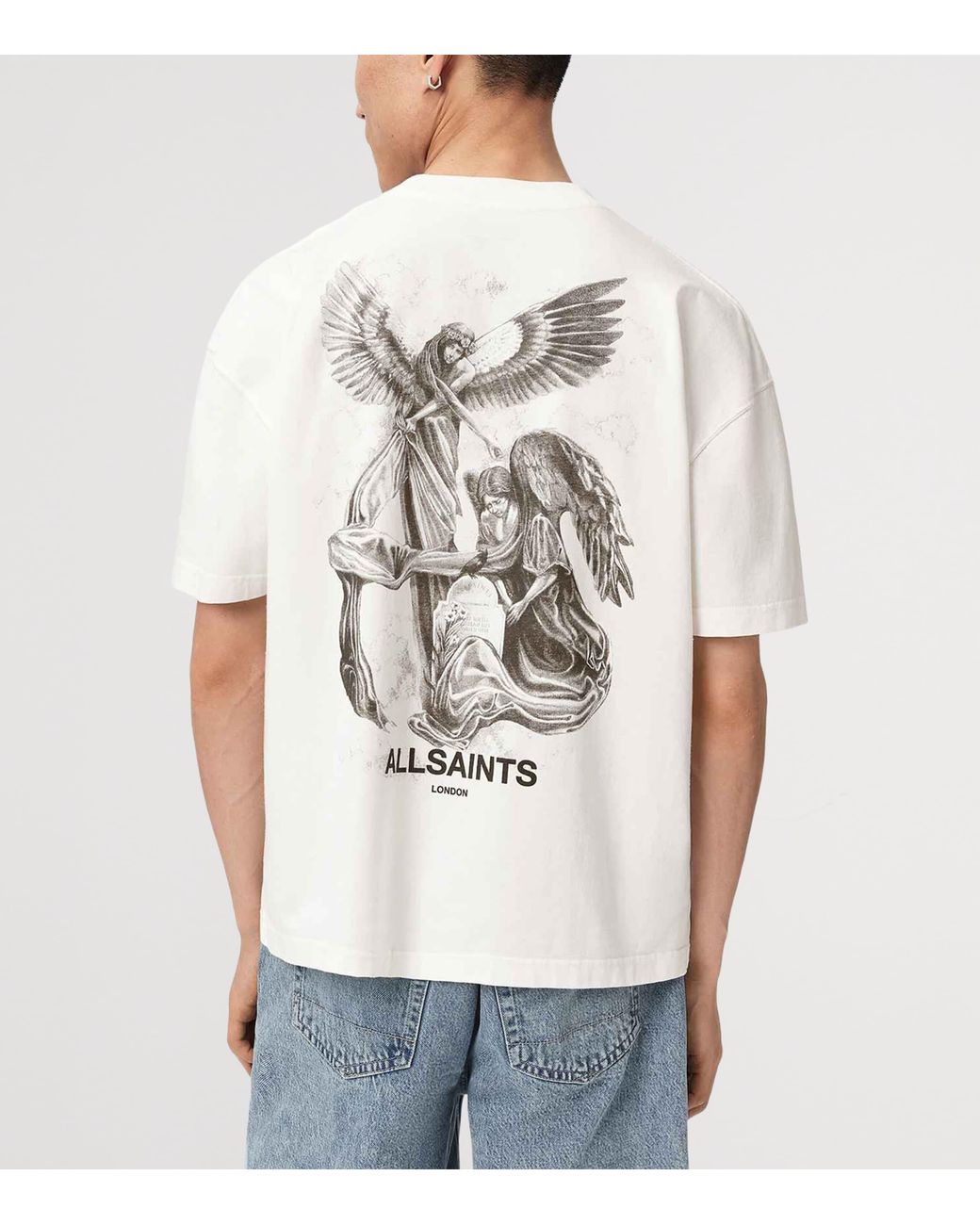 AllSaints White Angel-Print Seraph T-Shirt for men