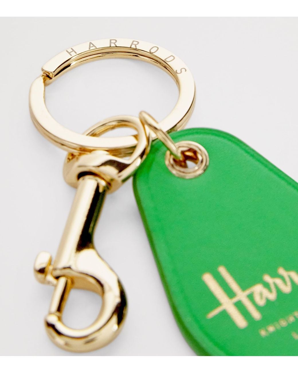 Harrods Green Leather Private Jet Keyring
