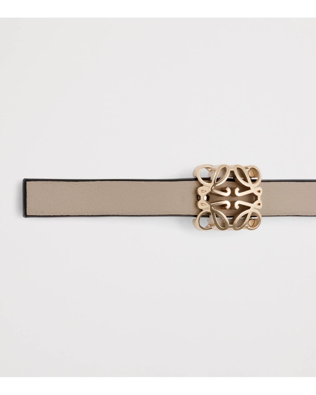 Loewe White Leather Reversible Anagram Bombé Belt