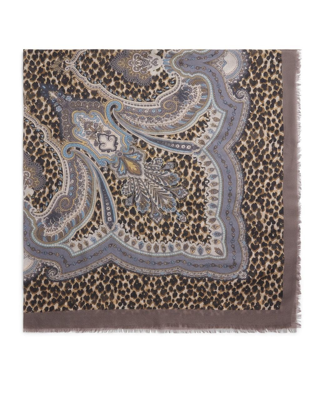 Etro Black Leopard Print Aida Shawl