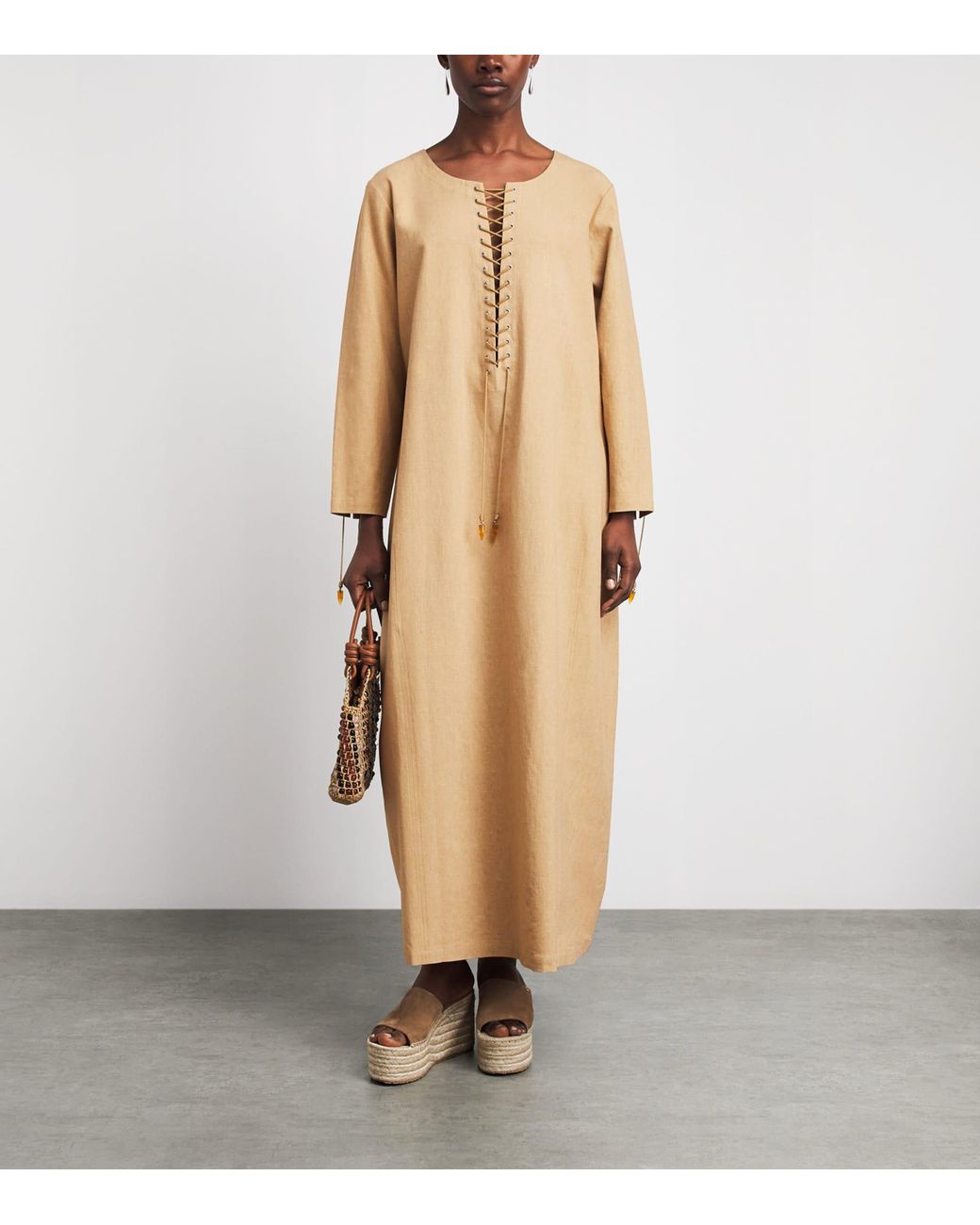 Tory Burch Natural Linen-Blend Kaftan