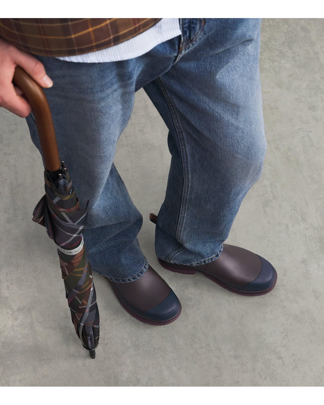 Barbour X Paul Smith Chelsea Wellington Ankle Boots in Blue  display picture 1