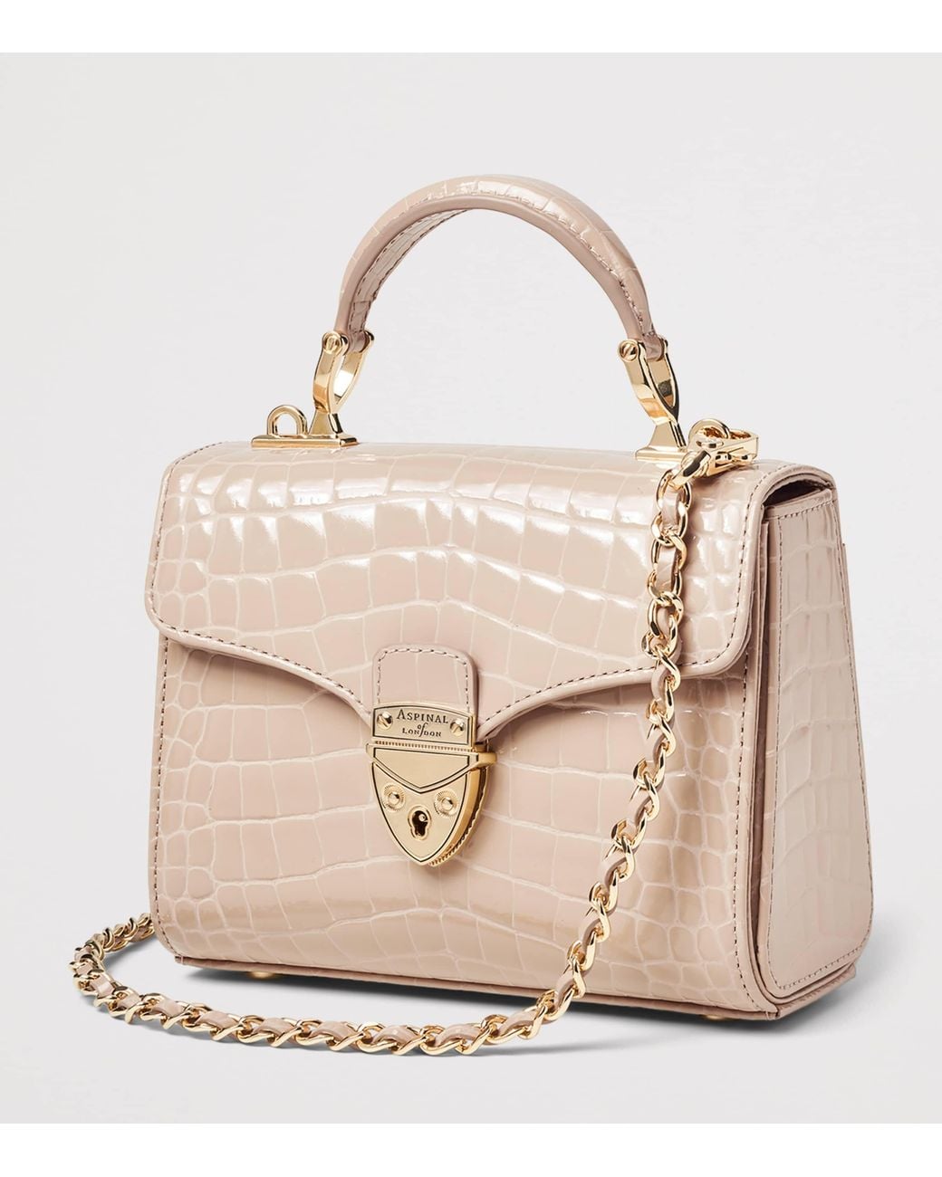 Aspinal Natural Mini Leather Mayfair Top-Handle Bag