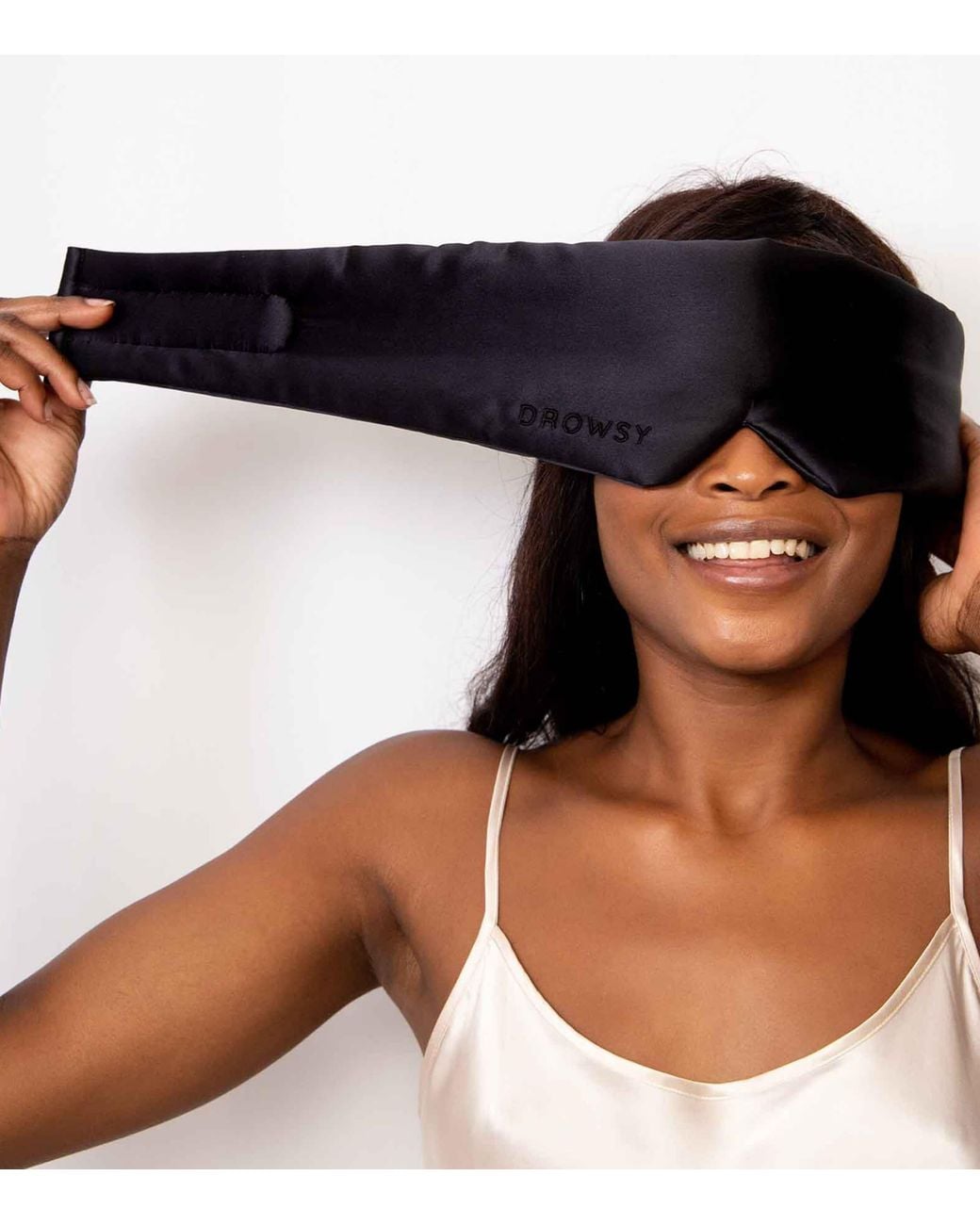 Drowsy Black Silk Sleep Mask