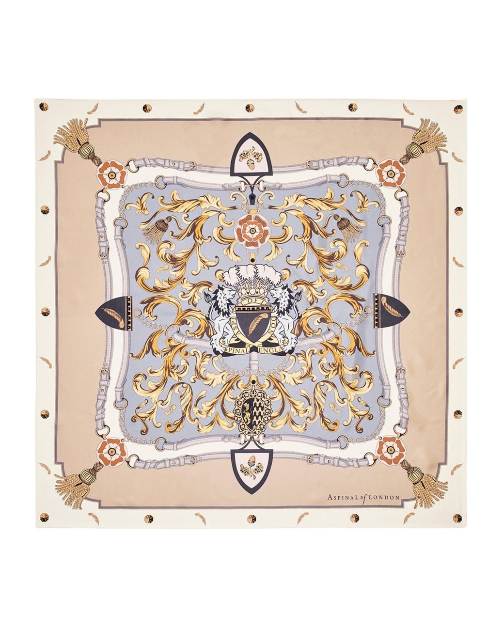 Aspinal Natural Silk Signature Scarf
