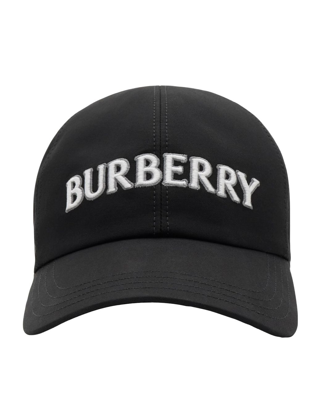 Burberry Black Cotton Gabardine Logo Baseball Cap for men