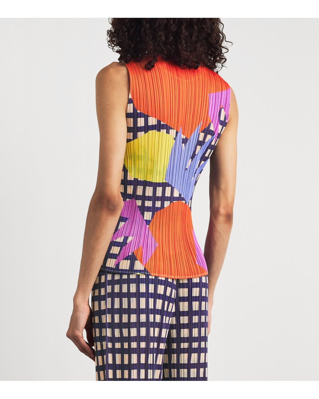 Pleats Please Issey Miyake Orange Market Tank Top