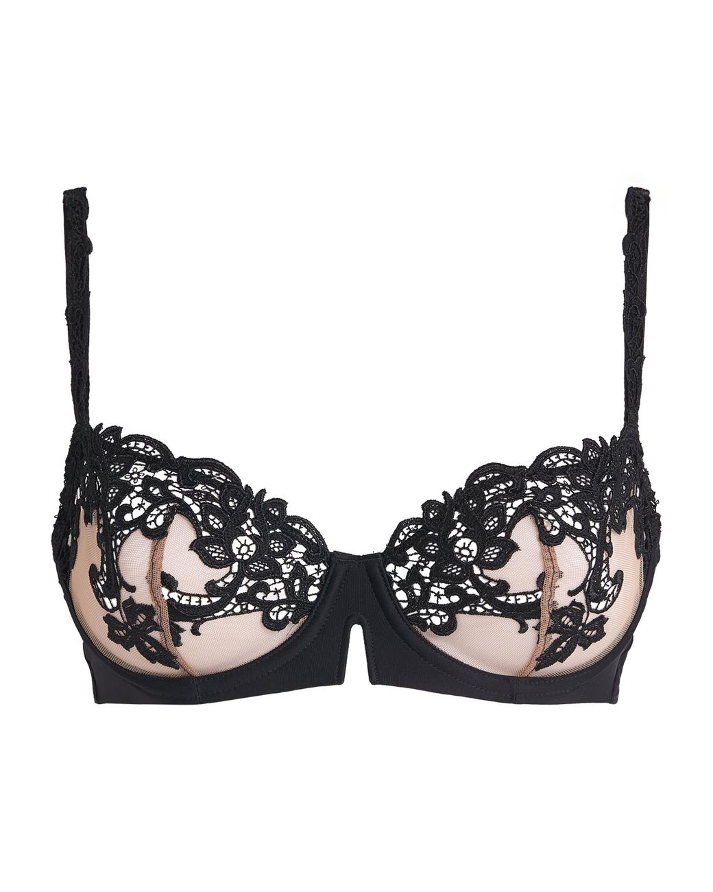 Simone Perele Black Lace Saga Half-Cup Bra