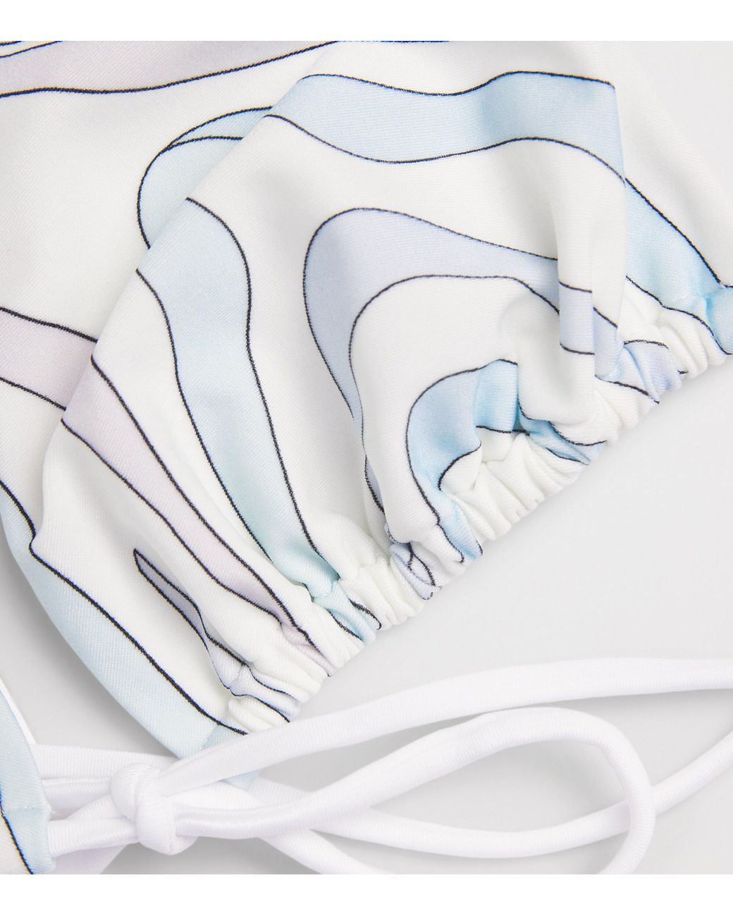 Emilio Pucci White Marmo Print Triangle Bikini Top