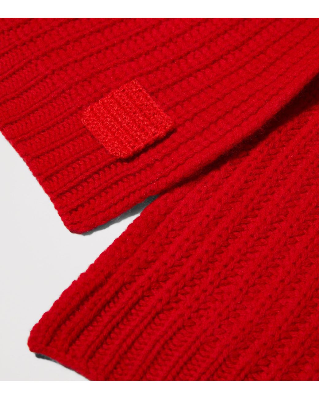MAX&Co. Red Virgin Wool Knitted Scarf