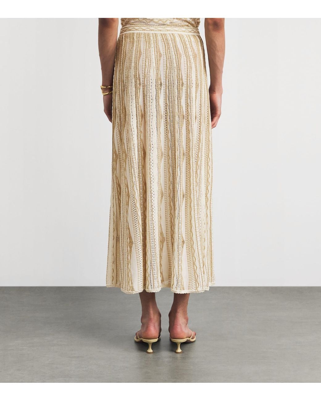 Ulla Johnson Natural Knitted Clio Midi Skirt