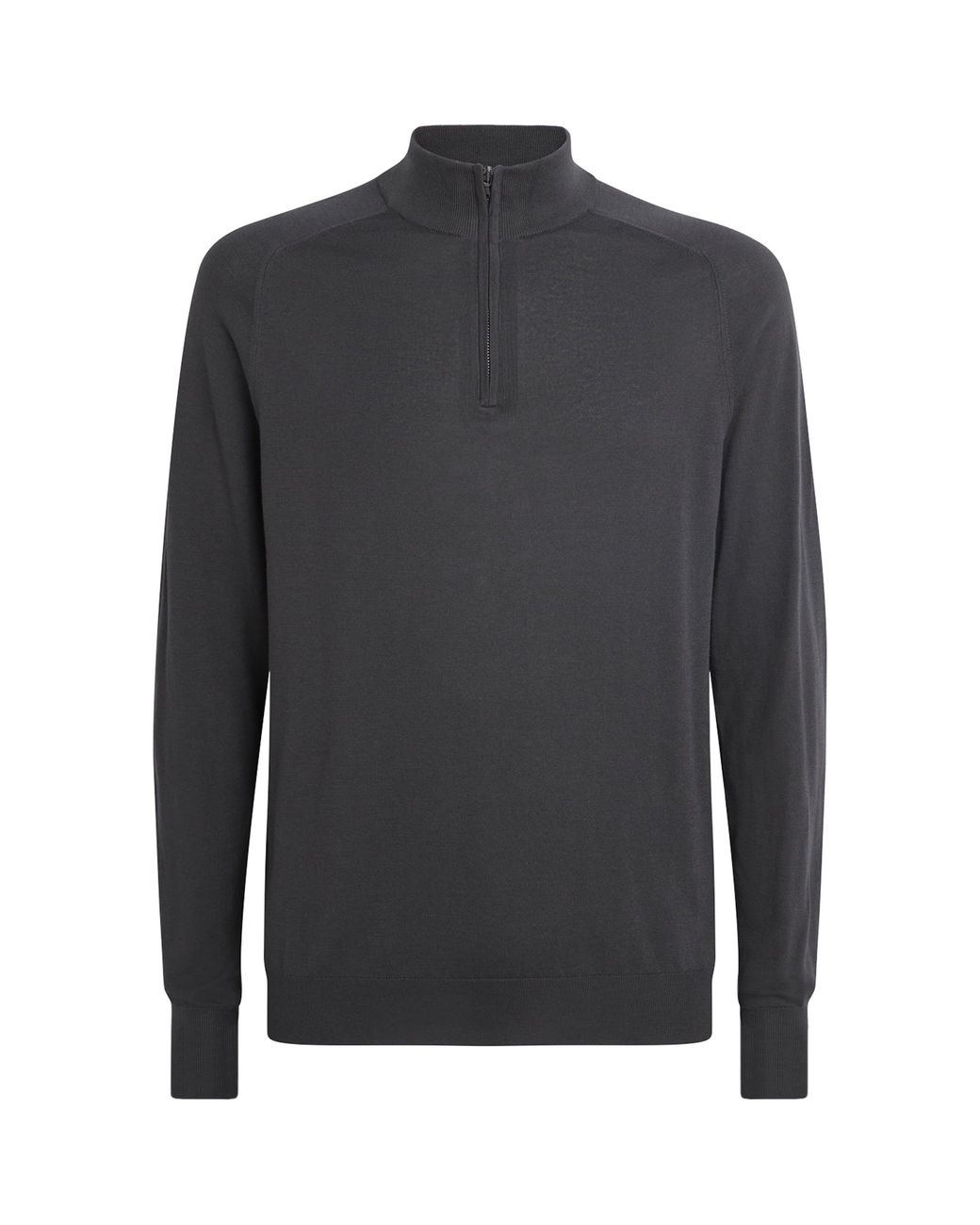 Sunspel Gray Sea Island Cashmere Half-Zip Sweater for men
