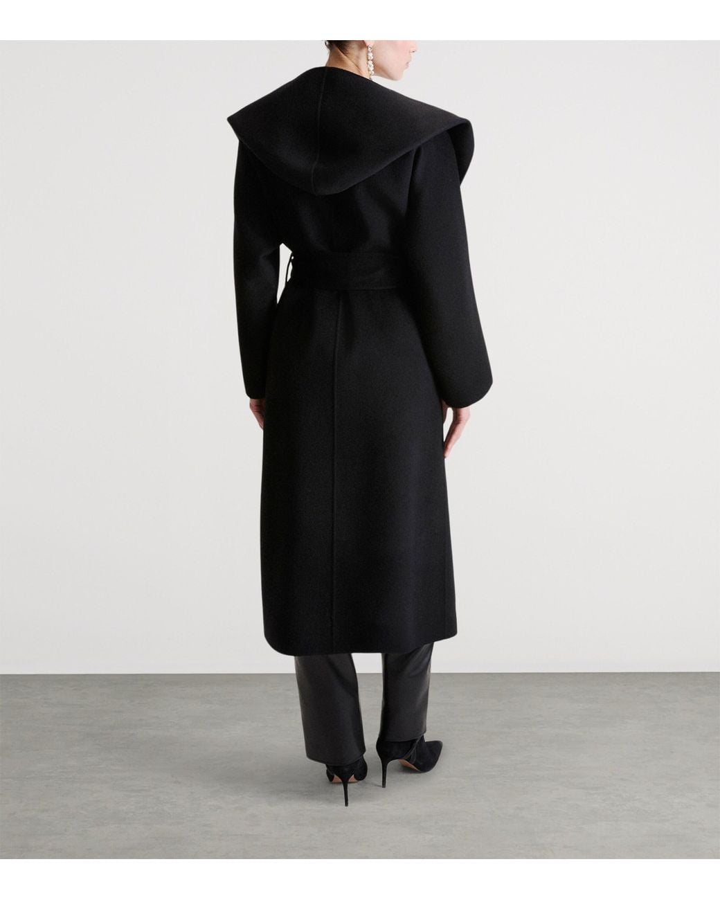 Marella Black Virgin Wool Wrap Coat