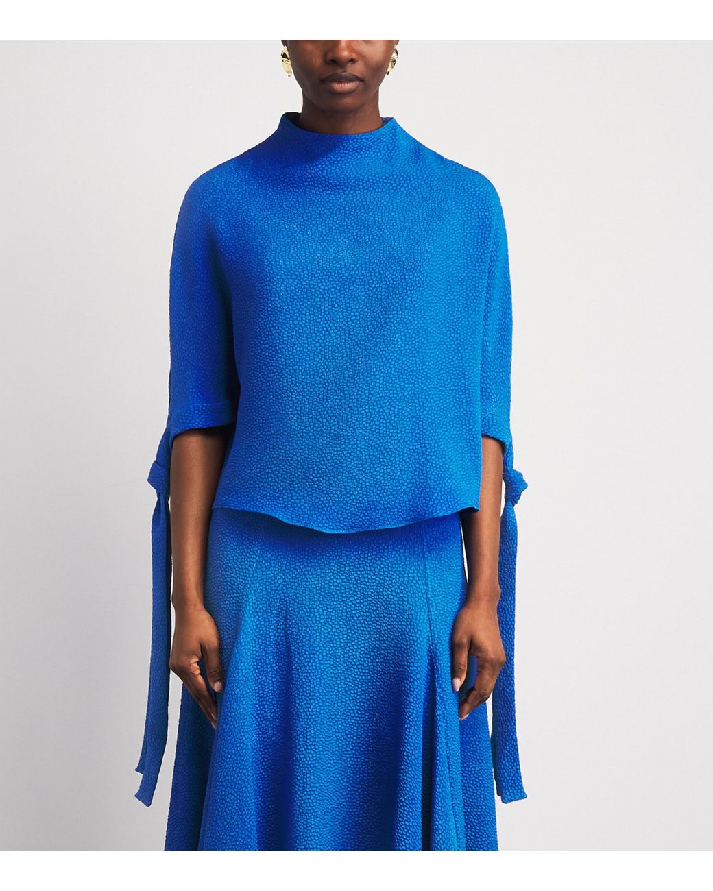 Edeline Lee Blue Jacquard Pedernal Top