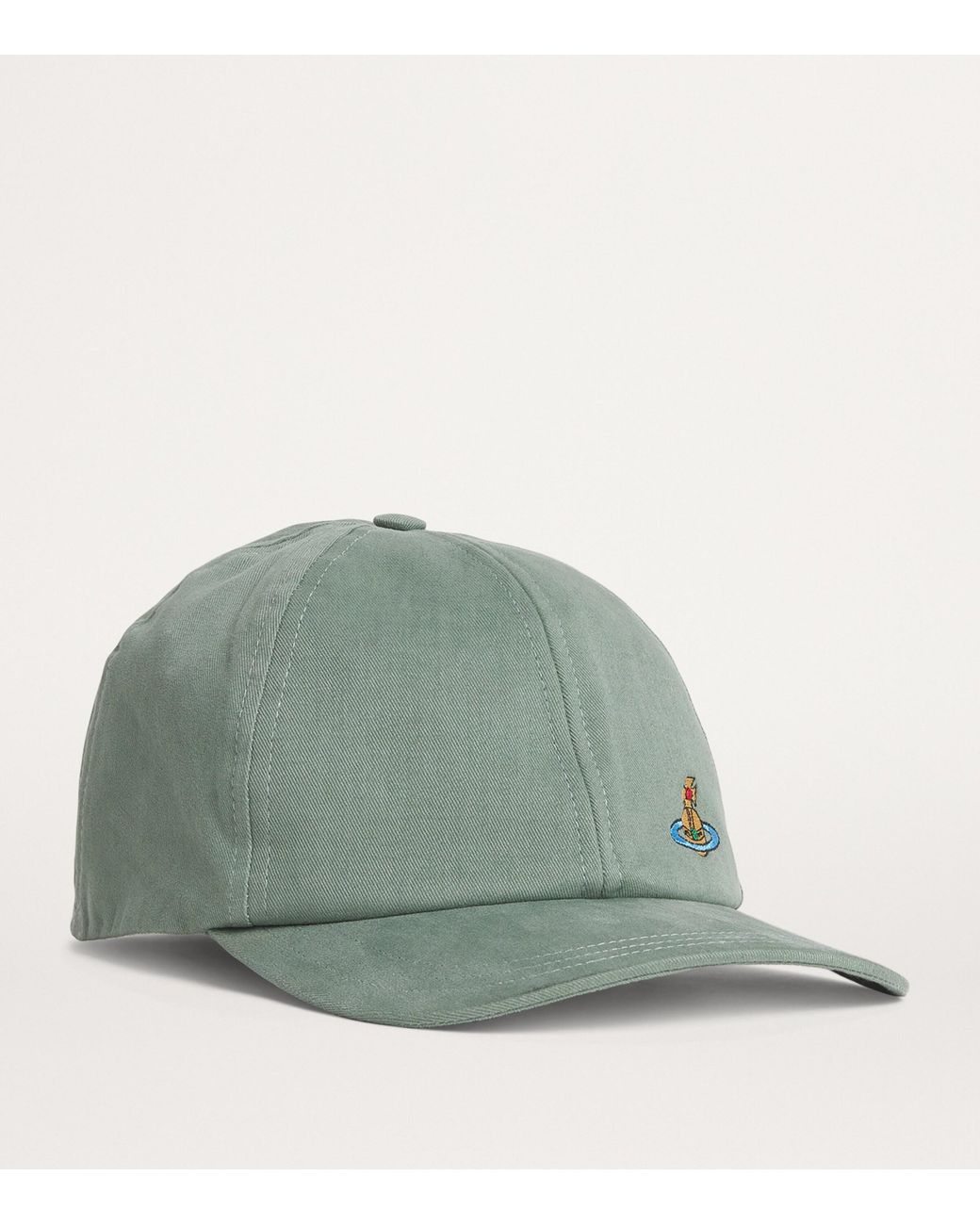Vivienne Westwood Green Cotton Orb Baseball Cap for men