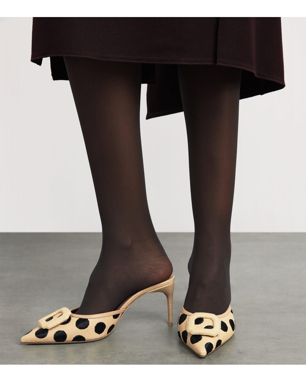 Malone Souliers Metallic Raffia Polka-Dot Mona Mules 70