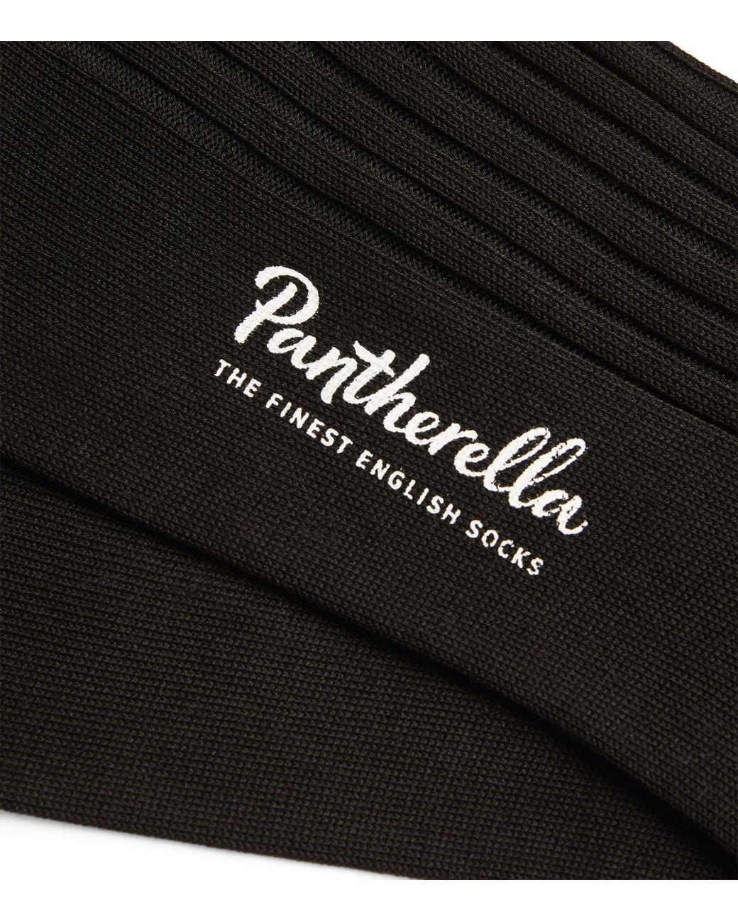 Pantherella Black Ribbed Socks for men