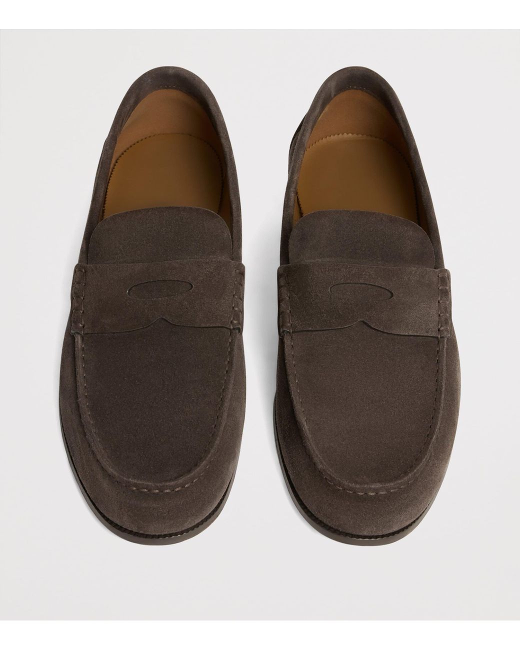 Dunhill Brown Suede Heddon Flex Loafers for men