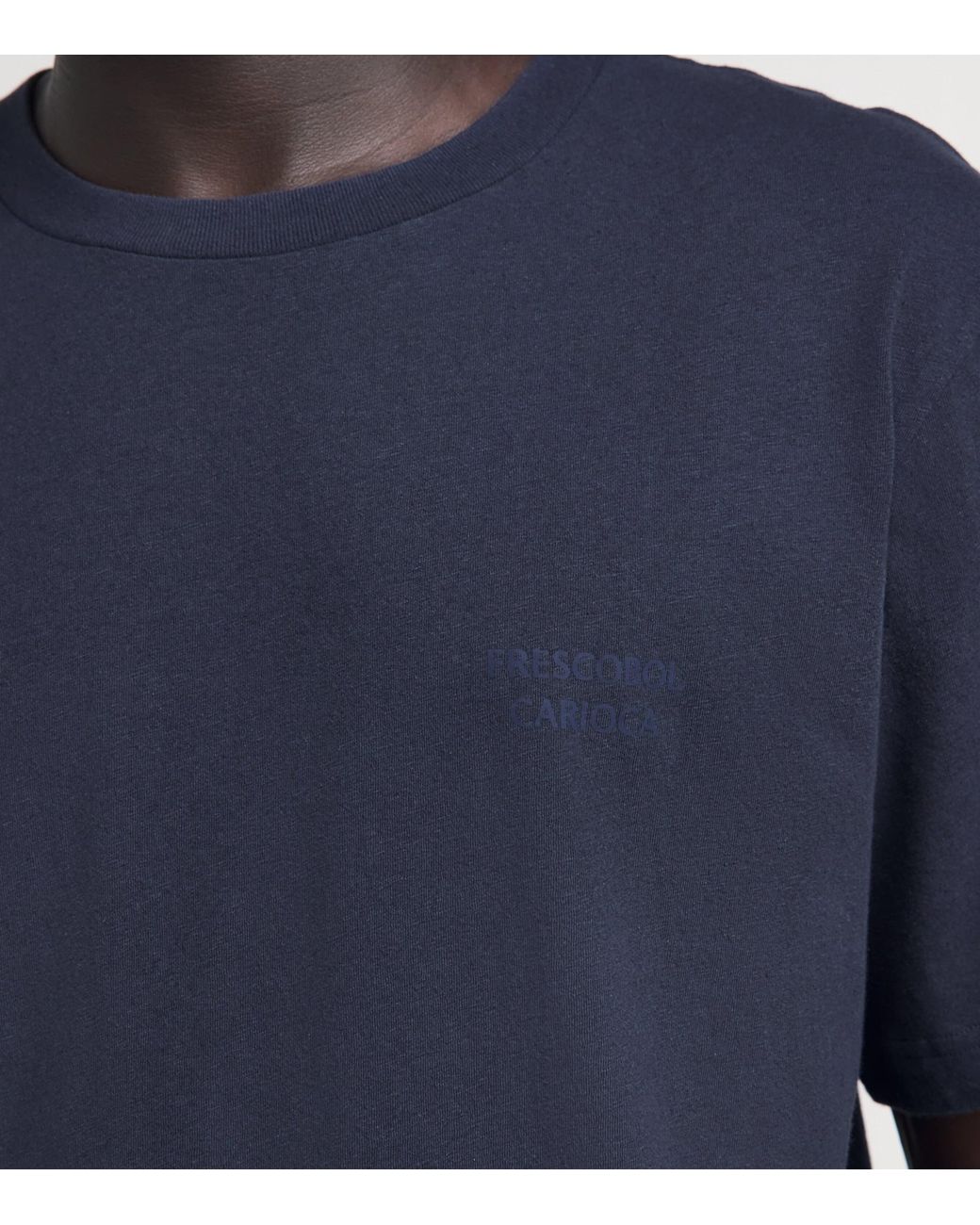 Frescobol Carioca Blue Cotton-Linen Dinis T-Shirt for men