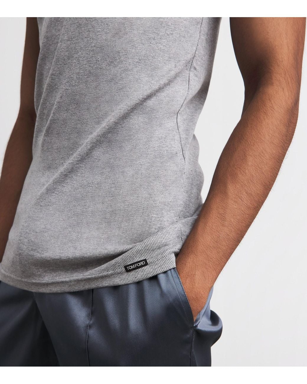 Tom Ford Gray Ribbed Tank Top for men