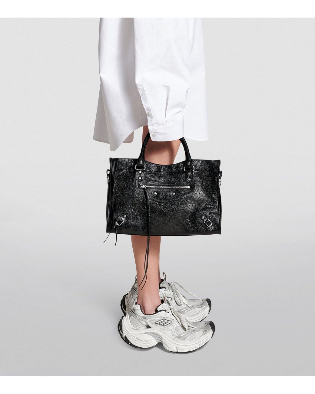 Balenciaga Black Medium Leather Le City Top-Handle Bag