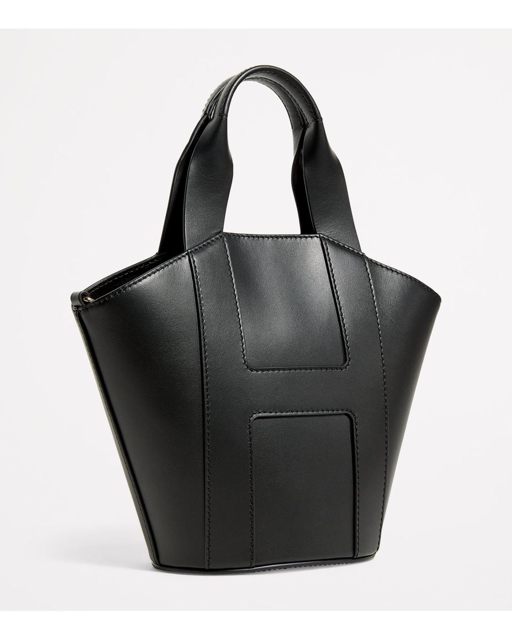Harrods Black Grab Leather Tote Bag