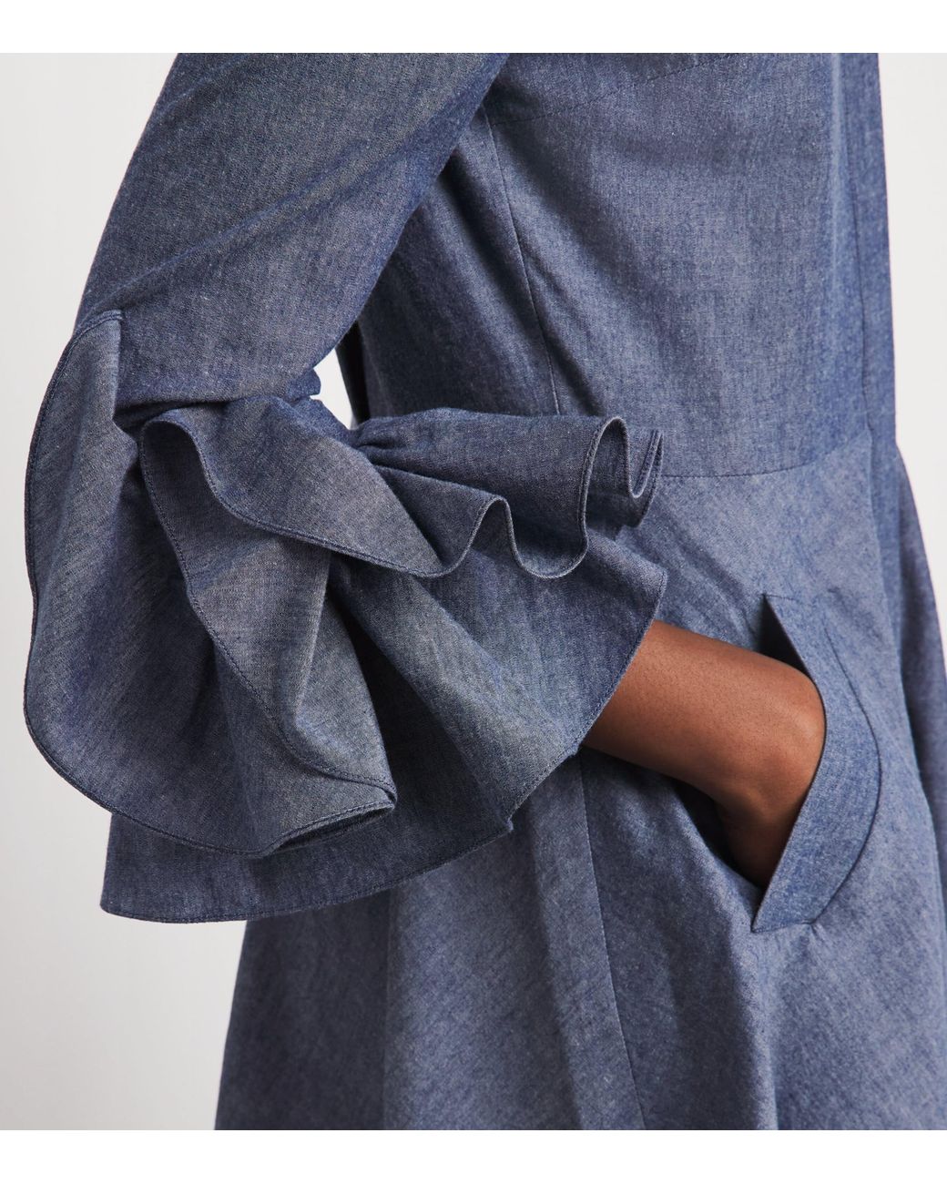 Safiyaa Blue Chambray Cassandre Midi Dress