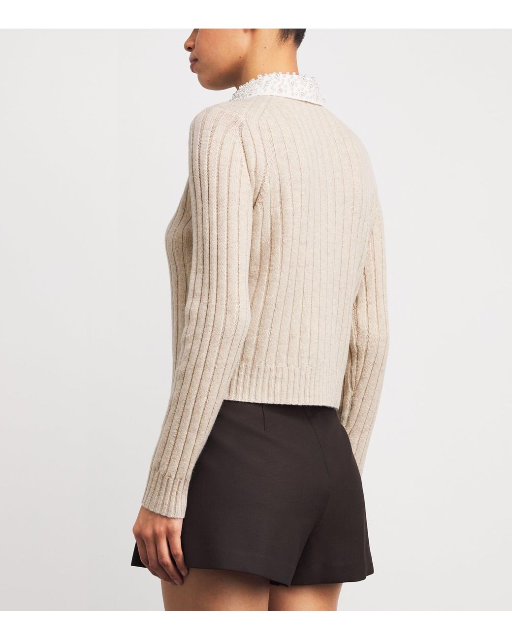 Maje Natural Wool-Blend Embellished Cardigan