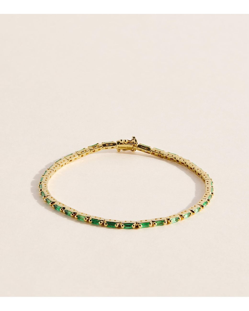 Suzanne Kalan Natural And Emerald Bold Linear Tennis Bracelet