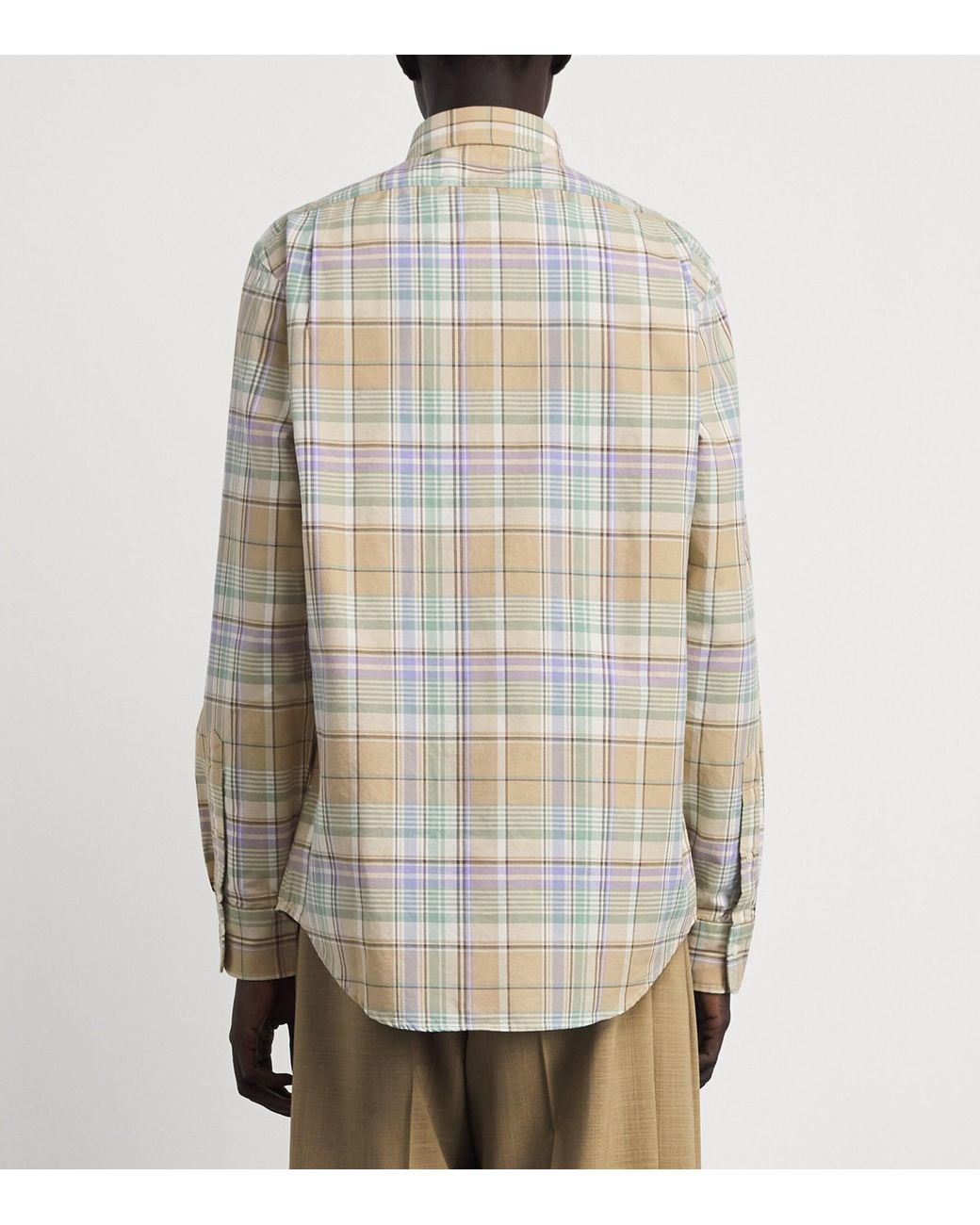 Polo Ralph Lauren White Cotton Check Polo Pony Shirt for men