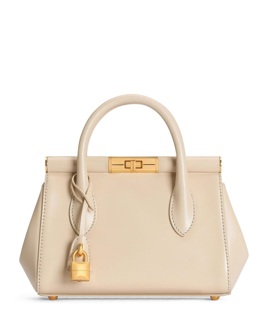 Dolce & Gabbana Natural Mini Leather Marlene Top-Handle Bag