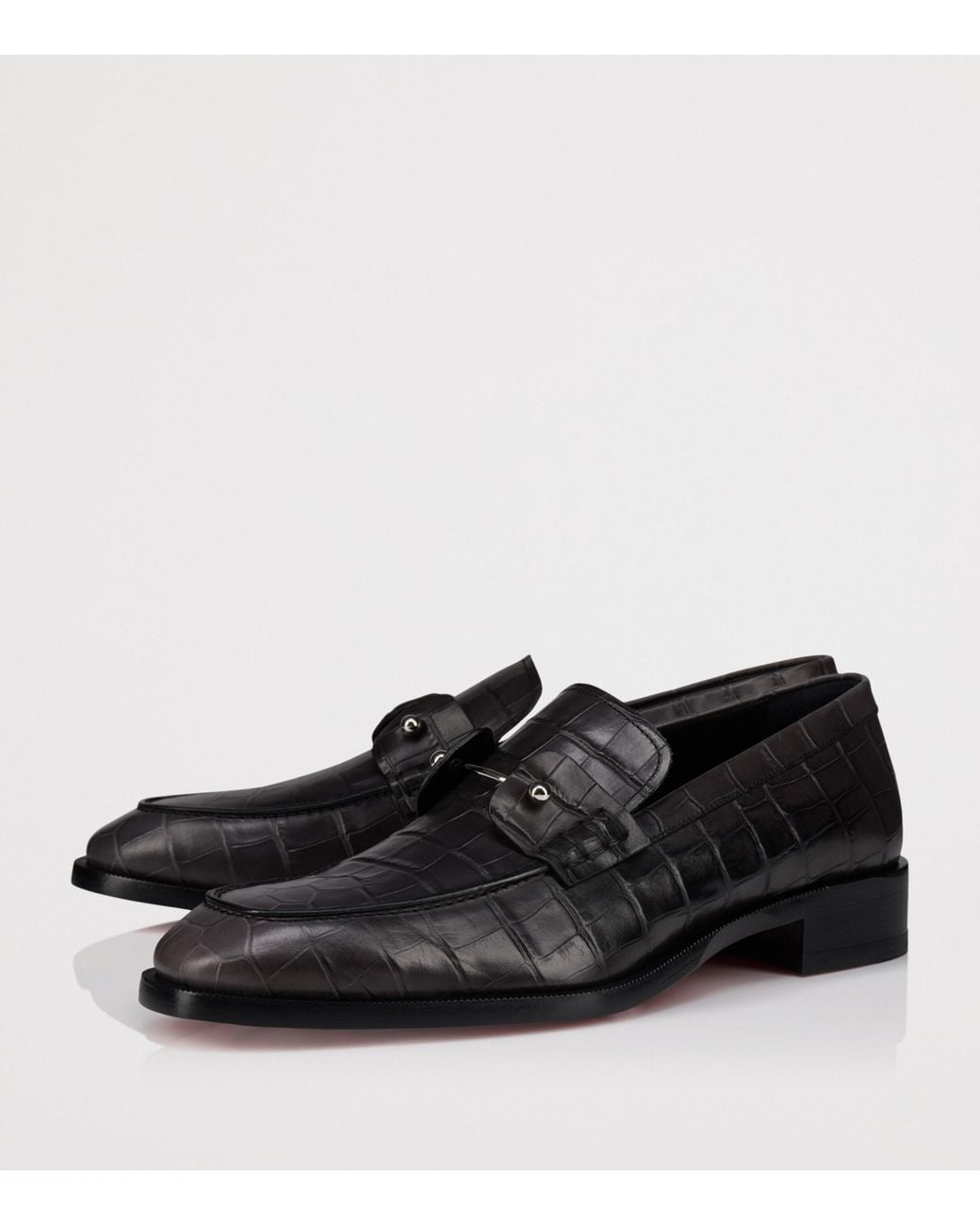 Christian Louboutin Black Chambelimoc Leather Loafers for men