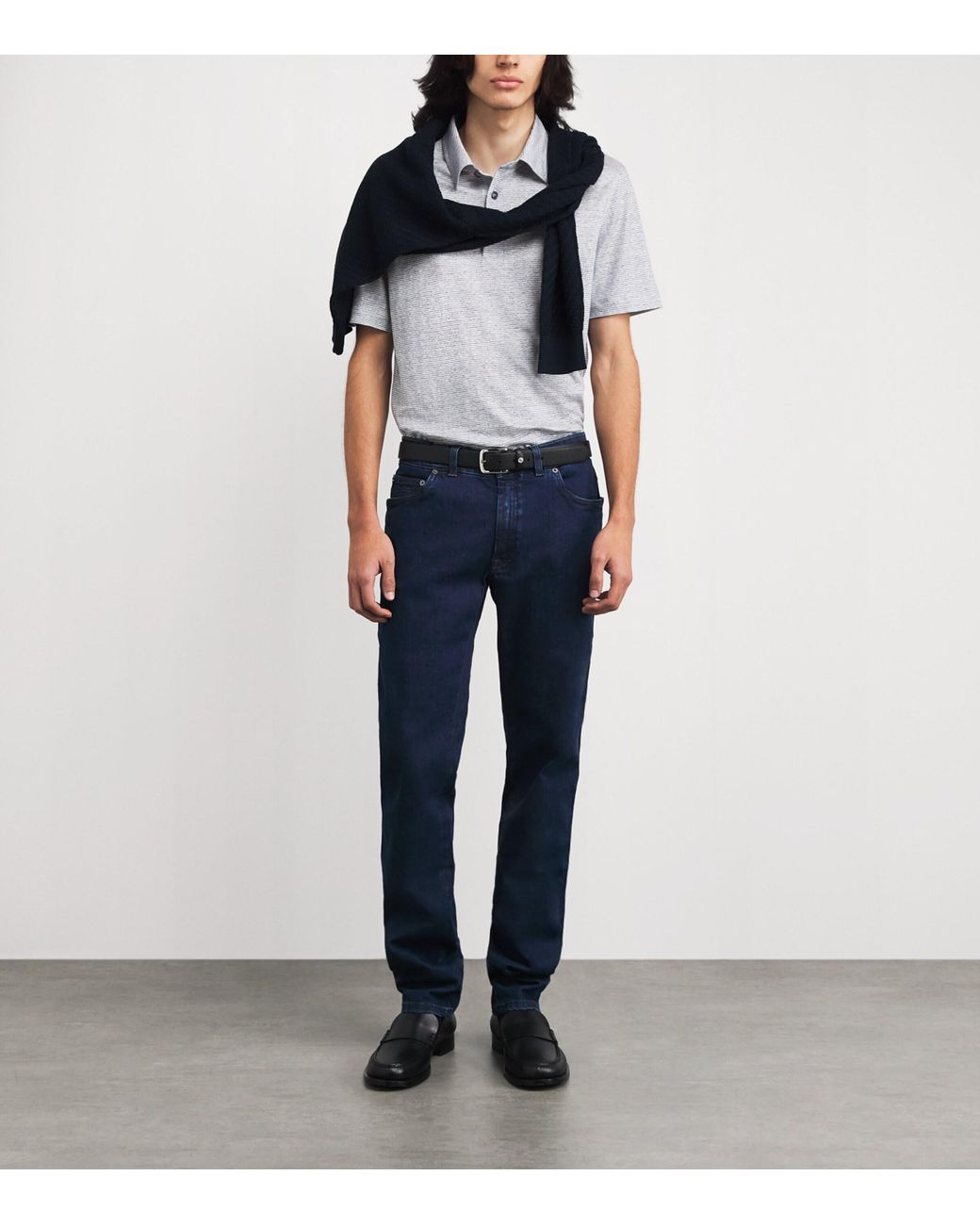 Brioni Gray Cotton Polo Shirt for men