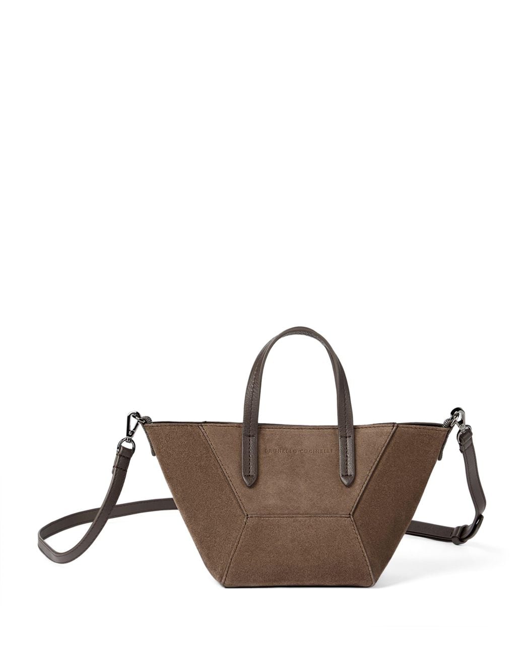 Brunello Cucinelli Brown Mini Suede Bc Duo Tote Bag