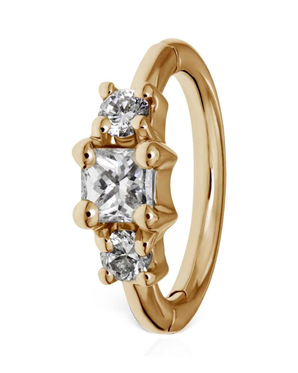 Maria Tash Metallic Diamond Princess Hoop Earring
