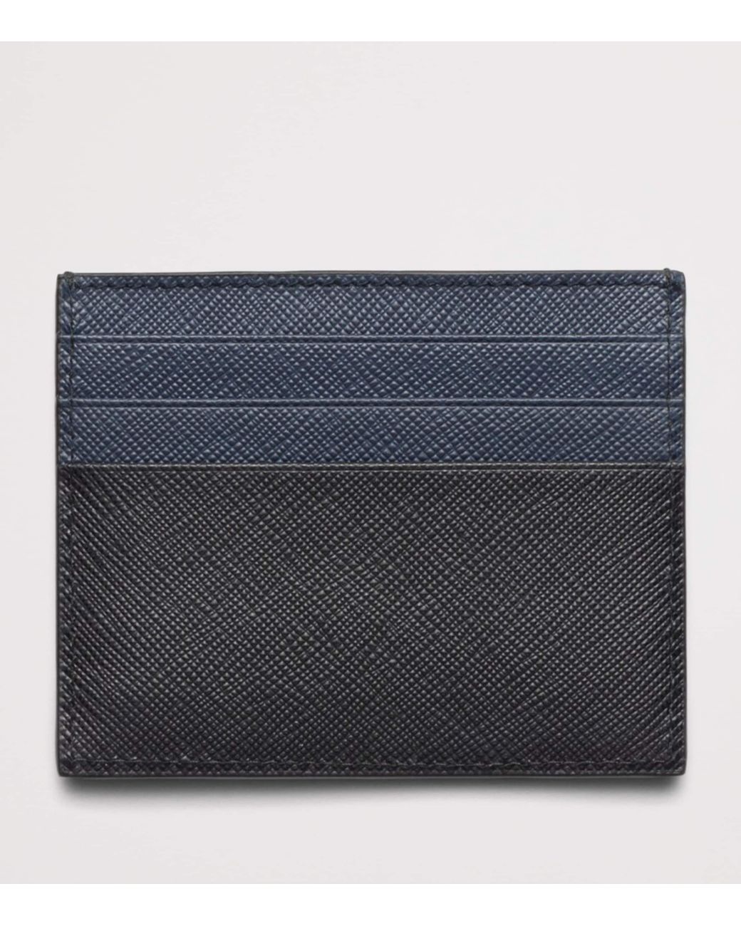 Prada Blue Saffiano Leather Card Holder for men
