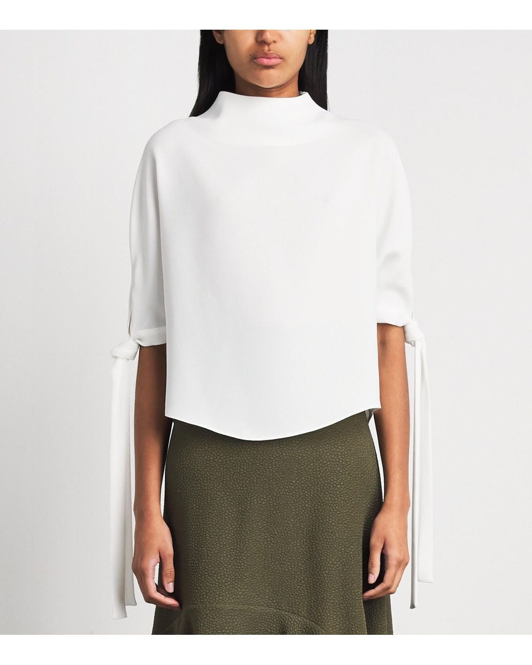 Edeline Lee White Georgette Pedernal Blouse