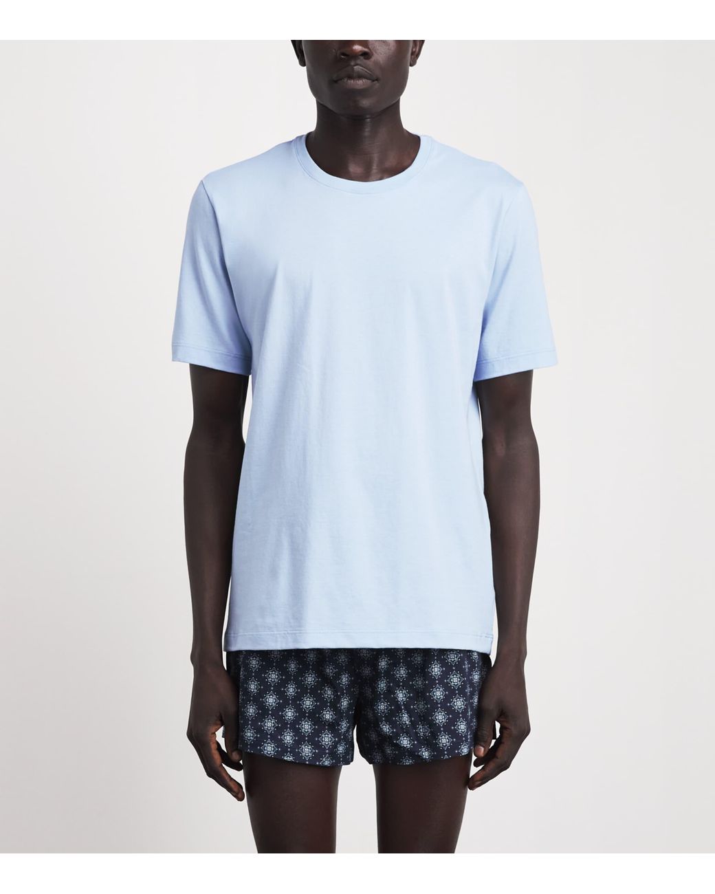 Hanro Blue Cotton Night & Day T-Shirt for men