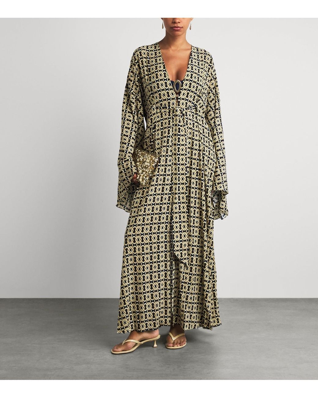 Away That Day Multicolor Chain Kaftan Maxi Dress