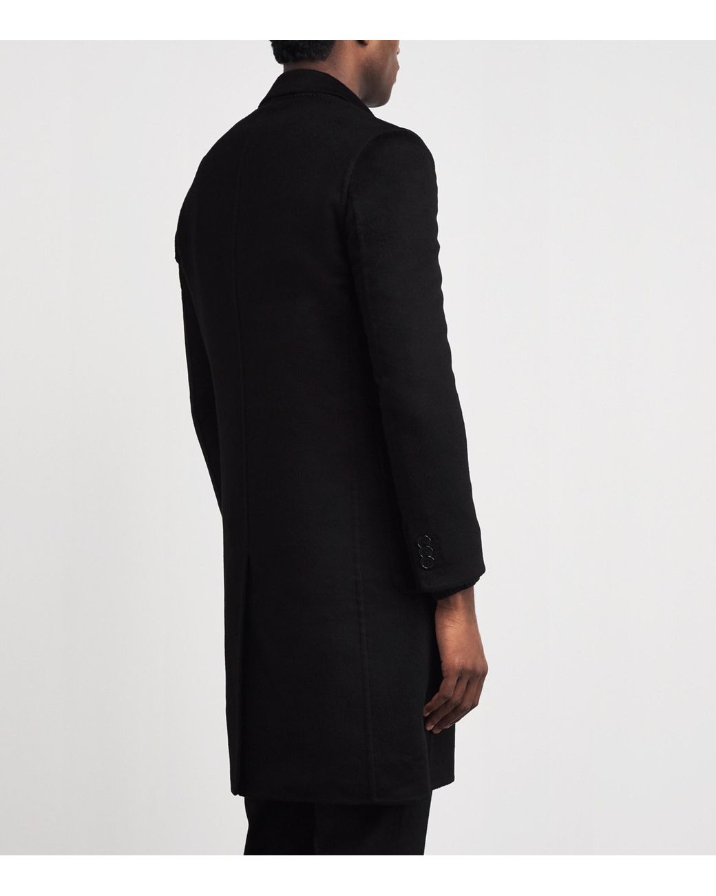 Alan Scott Black Cashmere-Blend Double-Face Coat for men