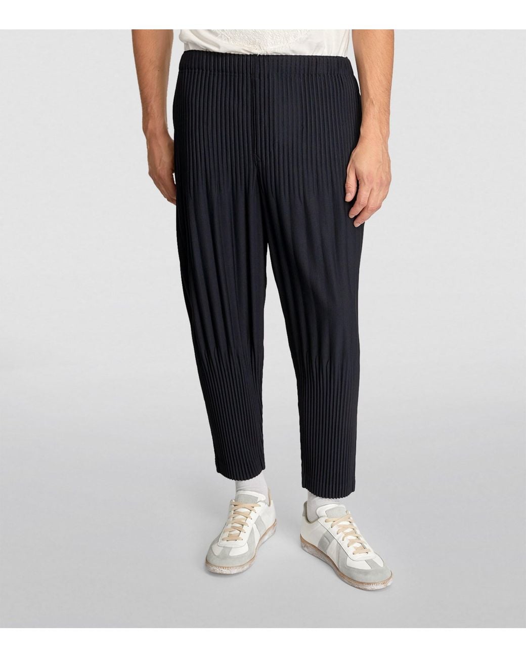 Homme Plissé Issey Miyake Black Pleated Tapered Trousers for men