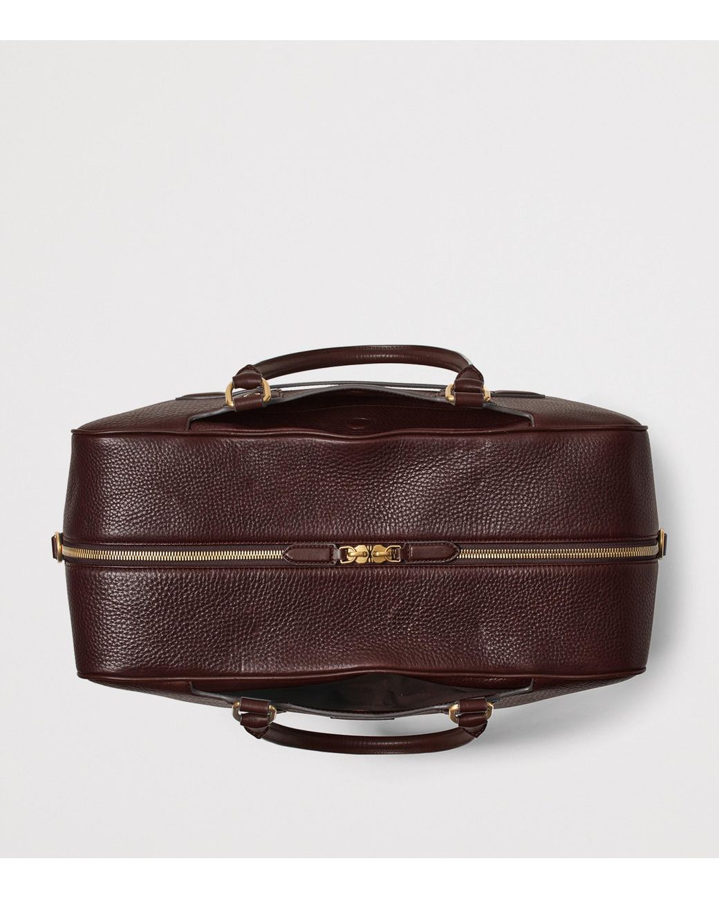 Aspinal Purple Grained Leather 36-Hour Holdall for men