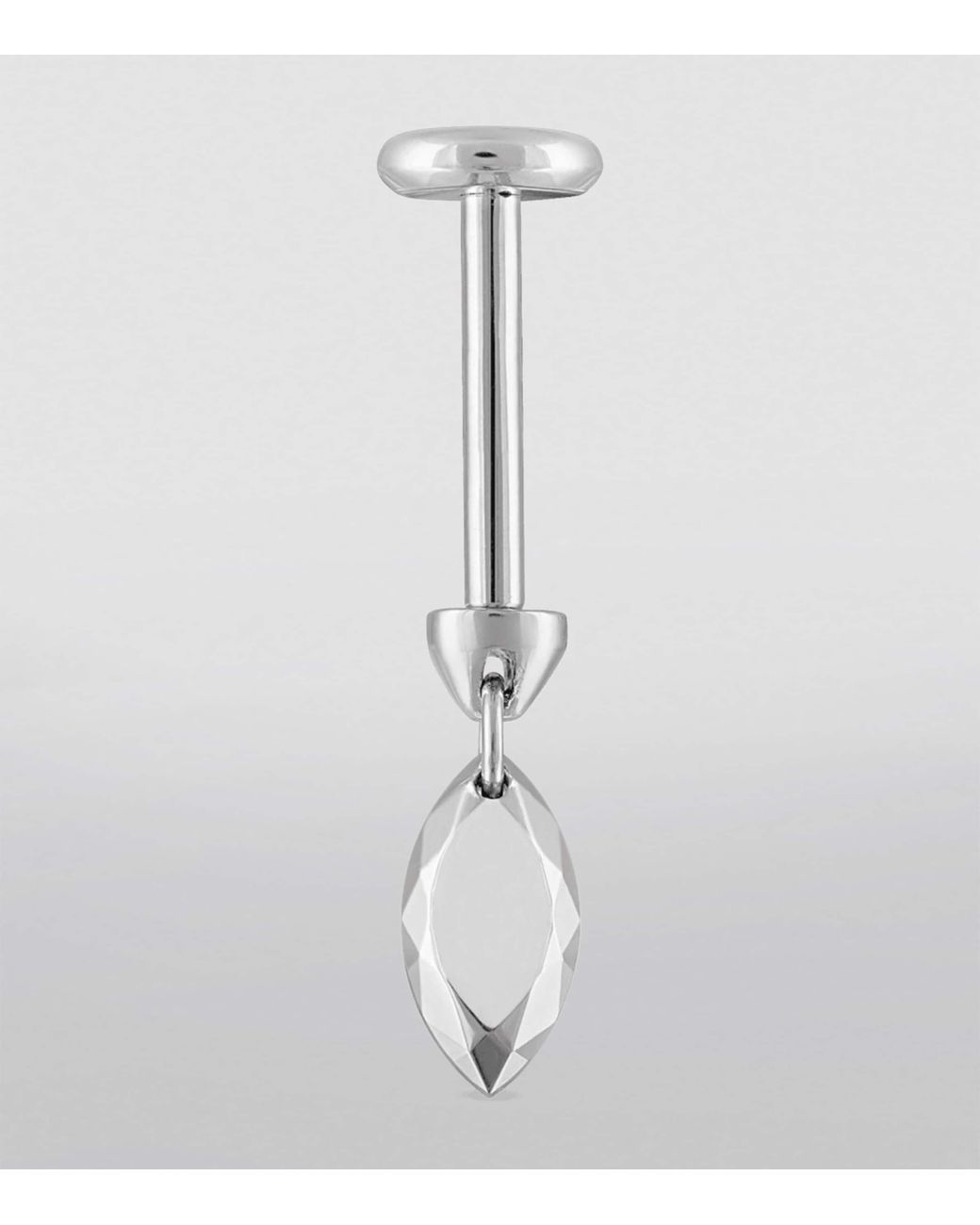 Maria Tash Metallic Faceted Marquise Threaded Charm Earring
