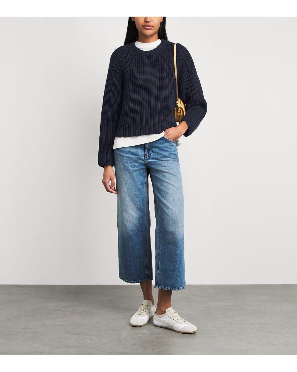 ME+EM Blue Organic Cotton Weekend Sweater